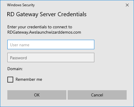 Figure 19: RD Gateway Login Prompt