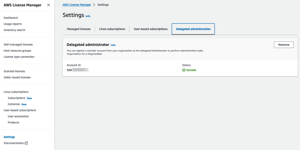 From the Management account, you can register a member account from your organization as the delegated administrator