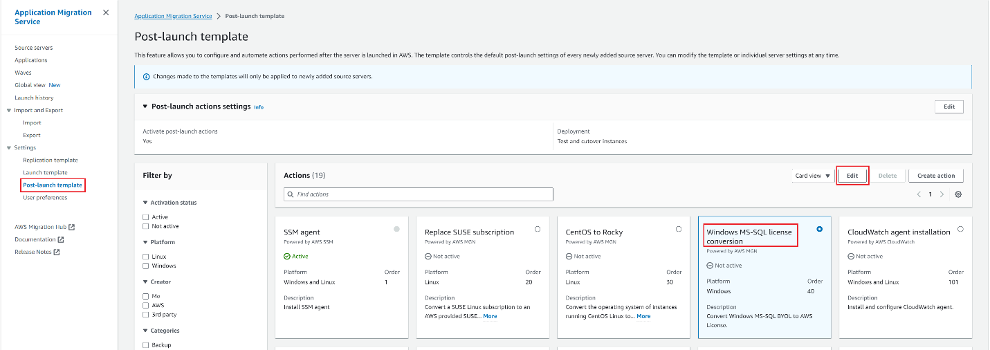 Post-launch settings for all servers