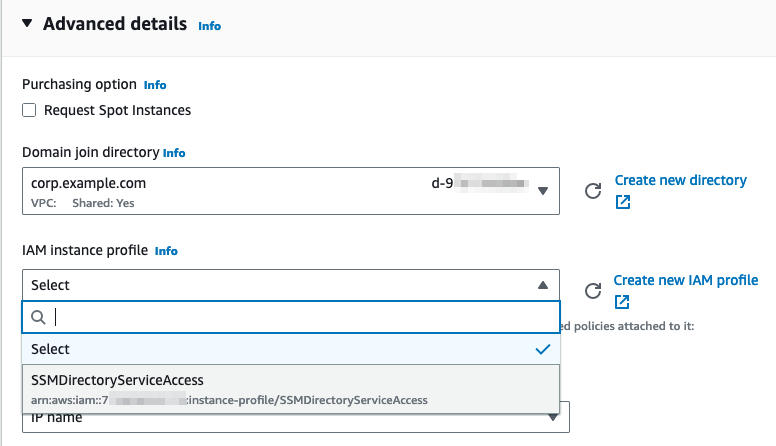 EC2 instance launch with seamless domain joining