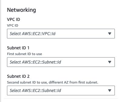 AWS_Managed_Microsoft_AD.yaml networking CloudFormation parameters