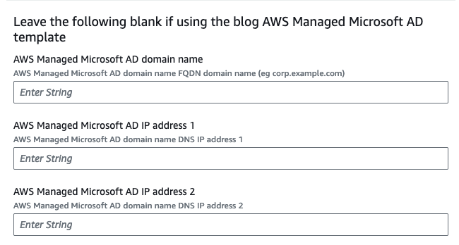 Route53-Rules.yaml AWS Managed Microsoft AD directory details