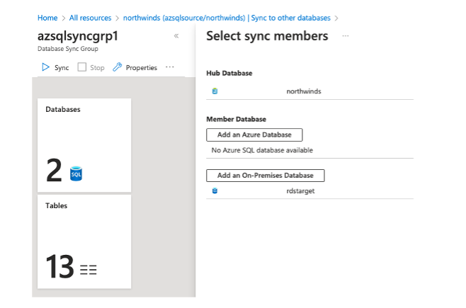 Hub Database and Sync Group