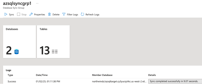 Database synchronization