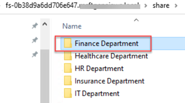 Figure 15 – Amazon FSx Share documents info.
