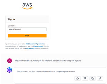 Figure 17 – Amazon Q AI assistant query response using IT admin access.