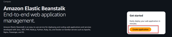 Figure 3 -Getting started with Amazon Elastic beanstalk