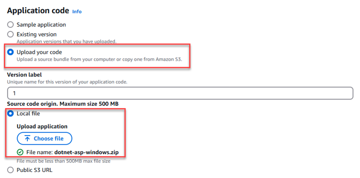 Figure 6 – Upload Application deployment package