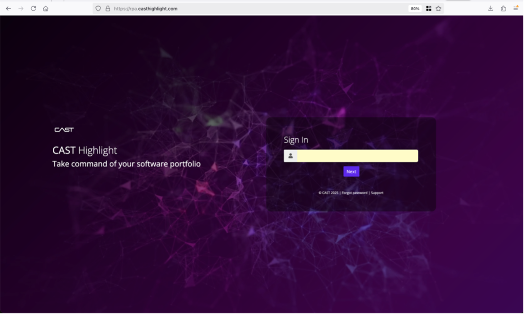 Sign-in to CAST Highlight
