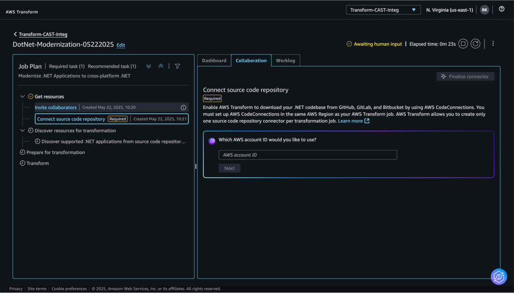 Setting up connector to source code repository