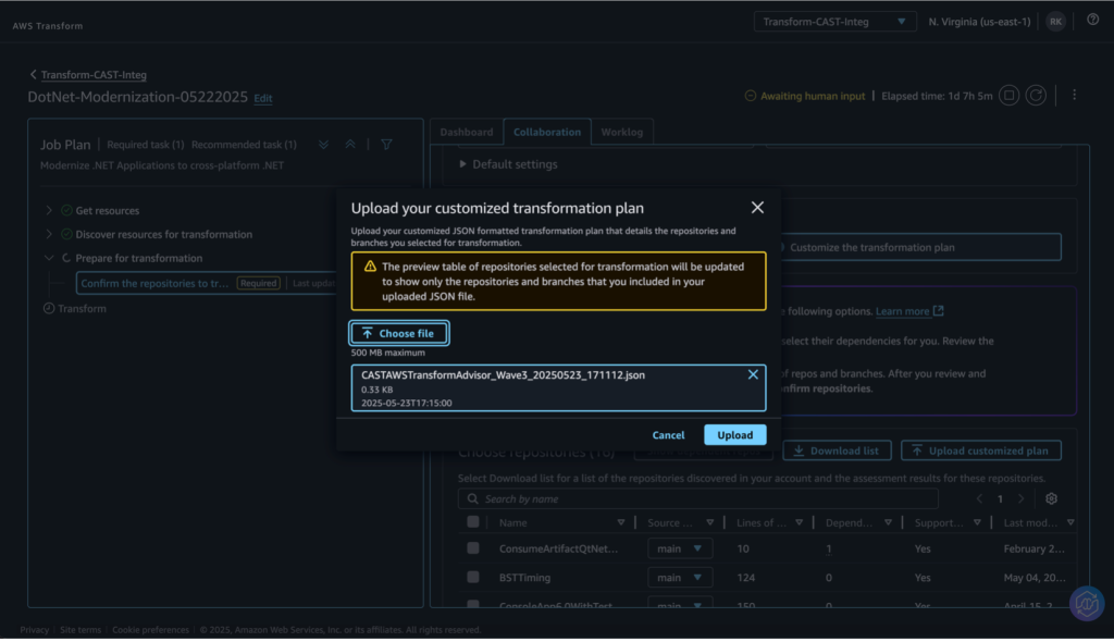 Uploading the CAST wave to repository mapping