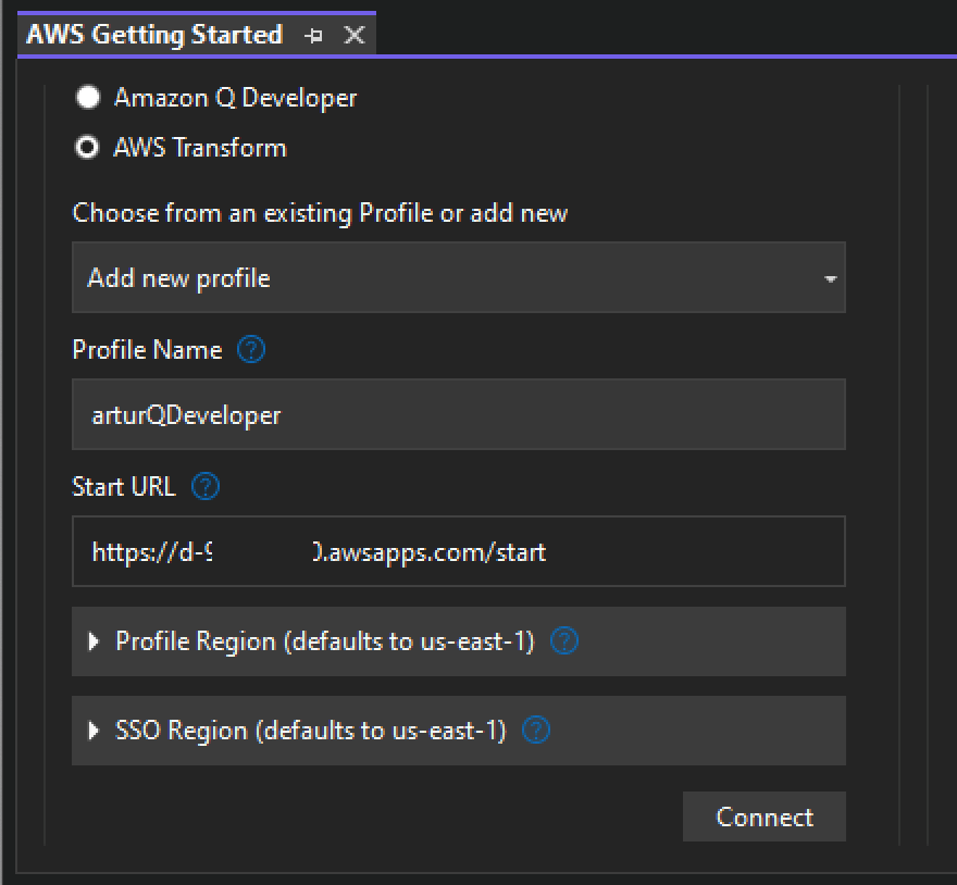 Image 3 - AWS Transform profile configuration