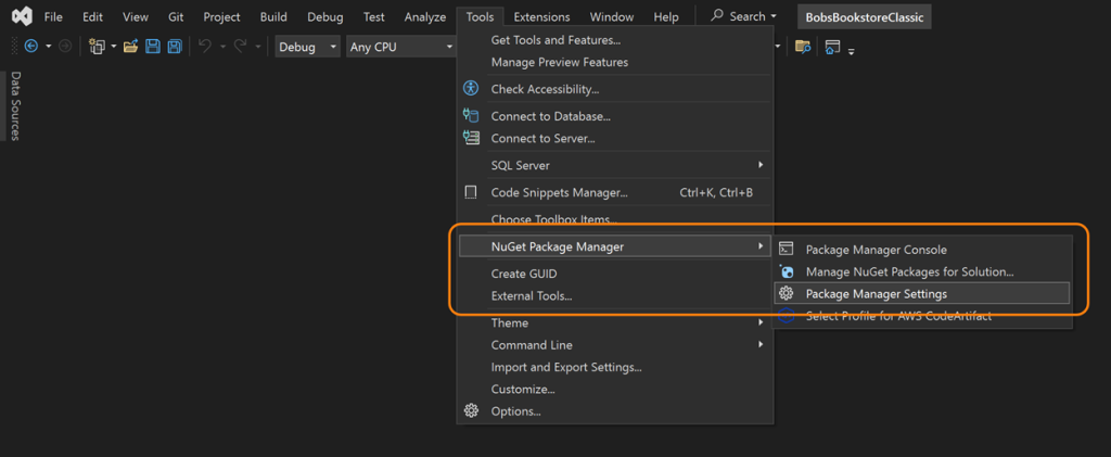 Image 4 - Package Manager Settings menu option