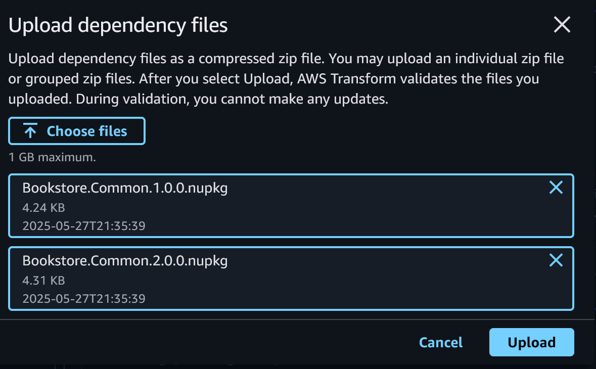 Upload package files manually via file explorer