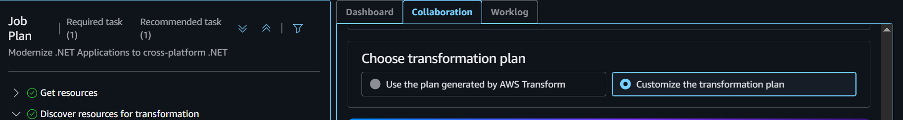 Customize the transformation plan