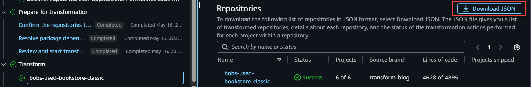 Download detailed transformation summary