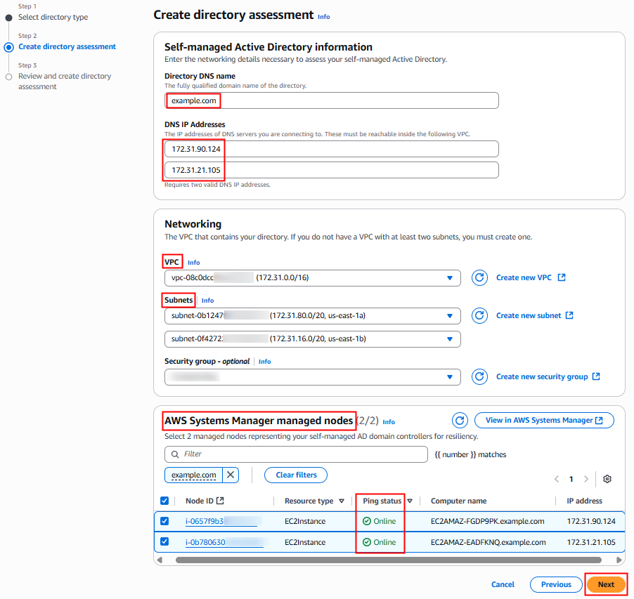 그림 5 – 하이브리드 디렉터리 평가 생성.