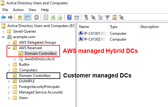 그림 11 - ADUC 스냅인에서 도메인 컨트롤러 보기