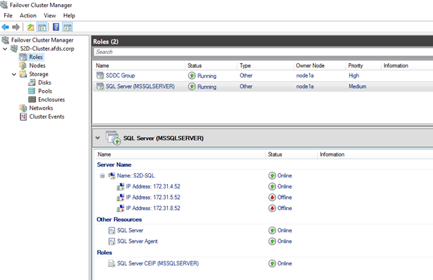 SQL Server Cluster Resource Status
