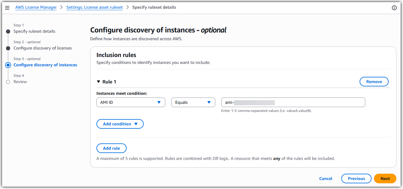 Configuring AMI discovery matching the BYOL Windows Server AMI ID