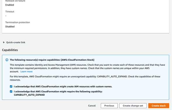 Screenshot of "Capabilities" section