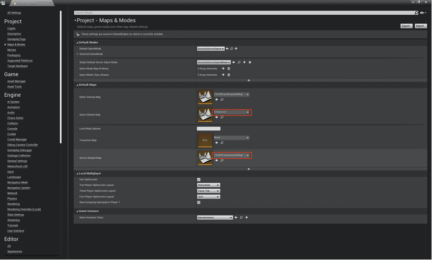 Unreal Editor default maps 