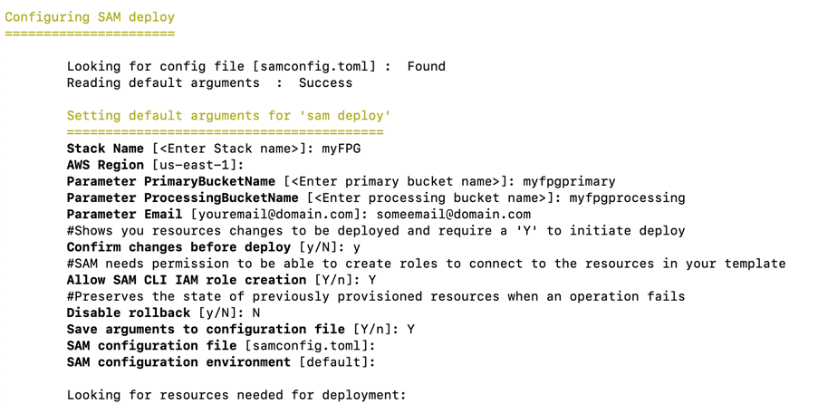SAM deployment prompts guideline