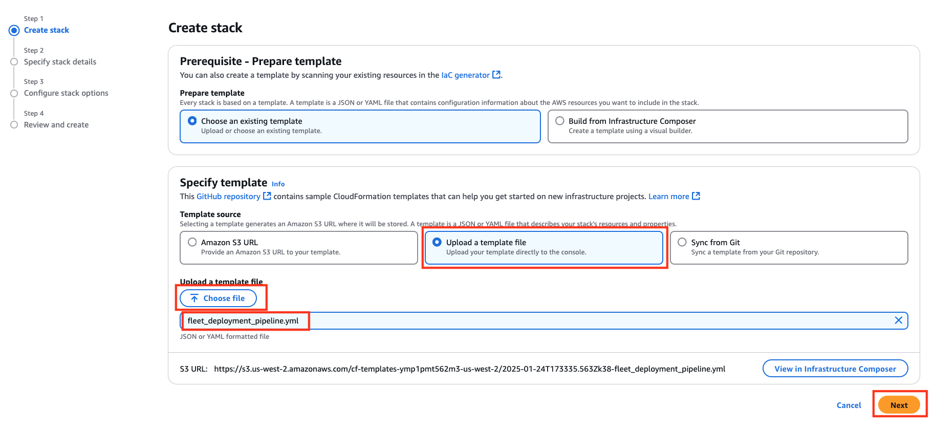 Multiplayer hosting in 30 minutes with containers on Amazon GameLift Servers Amazon GameLift Servers, a global multiplayer hosting solution, added support for container fleets in 2024. This feature enables customers to run containerized game servers at global scale. To make onboarding to container fleets streamlined for customers, we launched the Amazon GameLift Servers Containers Starter Kit Solution. The solution allows you to take any existing game server build, and host it on containers on Amazon GameLift Servers. You don’t need to install any tools locally, as the build and deployment are automated on Amazon Web Services (AWS) CodeBuild. The solution comes with an automatically configured SDK wrapper that integrates with the Amazon GameLift Server SDK. This allows you to take your existing Unreal, Unity, or other game server build, and get started with Amazon GameLift Servers in less than 30 minutes. You can also extend to additional features at your pace. Deploying the Containers Starter Kit The solution is hosted in the Amazon GameLift Servers Toolkit. You first need to either download the toolkit directly from the GitHub repository, or clone it with a git client running the following command: git clone https://github.com/aws/amazon-gamelift-toolkit.git There are four steps to get started: 1. Get your Linux game server build ready. This can be any Unreal, Unity, or other game server binary. 2. Deploy the provided AWS CloudFormation template in the AWS Management Console. The template contains the Amazon GameLift Servers container fleet and the build automation tools. 3. Copy your game server build to the starter kit, and set your port and game server binary name. 4. Upload your game server as a zip file to Amazon Simple Storage Service (Amazon S3), and run build on the AWS CodeBuild project. In our example we will go through each step using an Unreal Engine 5 game, however, you can apply this approach to any game client and server combination. Step 1: Get your game server build ready First, create a standard dedicated server Linux build from your Unreal project. In the example we have one created for the Unreal third-person template. You can read about setting up dedicated servers and cross-compile toolchain in Unreal Engine documentation to learn more. This approach works just as well with Unity Linux server builds, or any Linux game server binary you have written in any language. Step 2: Deploy the Amazon GameLift Servers containers fleet and deployment pipeline Deploy the AWS CloudFormation template fleet_deployment_pipeline.yml file in the AWS Management Console. Open the CloudFormation Management console, and select Create stack. From the dropdown menu select With new resources (standard). Figure 1 – Create Stack in AWS CloudFormation console Within the Specify template area select Upload a template file, then select Choose file, and upload the fleet_deployment_pipeline.yml file. Finally, select Next. Figure 2 – Upload the CloudFormation template The default parameter values work for standard Unreal networking, which defaults to port 7777 and uses the UDP protocol. If you made any changes to the networking configuration, or want to use a different instance type, memory, and vCPU requirements, you can do that here. For a standard Unreal server build, enter a Stack name and select Next. Figure 3 – Enter the stack name and parameters Acknowledge that you’re creating AWS Identity and Access Management (IAM) resources, and select Next. Figure 4 – Acknowledge IAM resource creation On the final page, select Submit to start the stack creation. Figure 5 – Submit the stack creation This CloudFormation stack will create the following resources: • An Amazon GameLift Servers Container Fleet with one region configured • An AWS CodeBuild project that is used to build and deploy your container images • An S3 bucket that is used for uploading your game server builds for CodeBuild Step 3: Copy your game server build to the starter kit project Copy the contents of your Unreal Linux game server build to the ServeBuild folder (see Figure 6). Figure 6 – ServerBuild contents In the wrapper.sh located in the root folder, set the SERVER_BINARY_PATH and the PORT variables to match your game server build. Figure 7 – Set PORT and SERVER_BINARY_PATH Create a zip file called gameserver.zip including all files and folders from the root of the containers-starter-kit folder. Make sure to zip the following contents instead of the top-level folder: • SDKGoWrapper folder • ServerBuild folder • Dockerfile • wrapper.sh Figure 8 – zip file contents Step 4: Upload your game build to Amazon S3 and deploy Go to the CloudFormation console, select Stacks, and open the MyGamePipeline stack. Figure 9 – Select the MyGamePipeline stack Open Outputs and click on the Value link for the Key GameServerBuildBucket to open a new tab. Figure 10 – Open the S3 bucket for the game server build Select Upload. Figure 11 – Upload the game server build Drag and drop the gameserver.zip file into the upload area and select Upload. Figure 12 – Drag and drop the build Using the S3 Management Console for uploads is slower than using the AWS Command Line Interface (AWS CLI). For most game server builds this is not an issue. For larger builds, you can follow the instructions in the Readme to upload with AWS CLI for a much faster result. Next, go back to CloudFormation and open the Value link for GameServerCodeBuildProject in a new tab. Figure 13 – Open the AWS CodeBuild project Select Start Build. Figure 14 – Start the build You can see the output of the build process in real time on this page. It will download the gameserver.zip file, set up the Amazon GameLift Go Server SDK wrapper. Build your container image and push it to Amazon Elastic Container Registry (Amazon ECR). It will then create or update the Container Group Definition with the new container version and update your Amazon GameLift Servers fleet with the new build. Testing your deployment The deployment will take 5-6 minutes to complete, after which your container fleet becomes active. Go to the Amazon GameLift Servers console and select Managed Containers, then select Fleets from the subset of options for that area. Click on the ID link to select the MyGameFleet fleet to open it. Figure 15 – Open the fleet Open CloudShell from the bottom left of the screen and wait for your CloudShell environment to become active. Then run the following command with your Fleet ID to test creating a session on the fleet: aws gamelift create-game-session --fleet-id --maximum-player-session-count 2 Figure 16 – Create a game session You receive an IP and a Port in the response, which you can pass on to your Unreal game client with the console command open ip:port. In our third-person sample game, this would log the player into the created game session. Typically, the game sessions are created in your game backend, and the session information is passed on to clients as they request a game session. You can expand your implementation with Amazon GameLift FlexMatch for managed global matchmaking. Viewing game session logs By default, container fleets deliver the game server output to Amazon CloudWatch Logs. Open the CloudWatch console and select Log groups. Select the Log group for your container fleet by clicking its link. Figure 17 – Open the log output Now, open any of the Log streams for your fleet to review the output. You will see that the output is configured in the starter kit to push both the output of your game server as well as the output of the SDK wrapper to the same stream. This can help you debug any issues with your deployment. Figure 18 – Select a log stream Terminating your game sessions Typically, you will configure your game server so that once players have joined, the game will start, and there’s eventually a point when it ends. At this point you can just exit the game server process. The wrapper script will take care of terminating the game session, which will be immediately replaced with a new one. If you want to terminate a game session manually, you can do that by opening Game sessions on your container fleet, selecting the circle to the left side of the Game session ID you want to terminate, and selecting Terminate. Figure 19 – Terminate the game session The starter kit wrapper supports normal game session shutdown, which will invoke a callback on the game server. The callback is received by the SDK wrapper, which will immediately terminate your game server process too. In the pop-up window questioning you about the if you want to terminate the game session, select Normal game session shutdown, and select Confirm. This will immediately terminate your session, and you can see the CloudWatch log output reflect a new session being immediately started to replace the old one. Figure 20 – Confirm game session termination Next steps Once you’re familiarized with the service, you can start customizing the deployment automation to your needs, or move the scripts to your own CI/CD tooling. You can customize the CloudFormation template to add more regions, set up automatic scaling of your fleets and more. And later on, if you want to integrate with the full Amazon GameLift Server SDK, the Containers Starter Kit Readme in the GitHub repository will guide you through the minor changes to do that as well. Conclusion It’s important for game developers to be able to get started with global game server hosting easily. This allows you to focus on features instead of infrastructure. In this blog we covered how you can get started with Amazon GameLift Servers container fleets in less than 30 minutes with any existing game server build. The solution includes a deployment pipeline to automate your game server updates, as well as a built-in sidecar process that manages all communication to the Amazon GameLift service. Altogether, this solution helps reduce the effort required to get started with game server hosting. Get started today with Amazon GameLift Servers for multiplayer game server hosting. We’re looking forward to see the games you build. Contact an AWS Representative to know how we can help accelerate your business. Further reading • Leverage fully-managed containers to host multiplayer games at global scale on Amazon GameLift • Amazon GameLift achieves 100 million concurrently connected users per game • Local testing to cloud deployment: development workflows in Amazon GameLift • Hybrid game server hosting with Amazon GameLift Anywhere.
