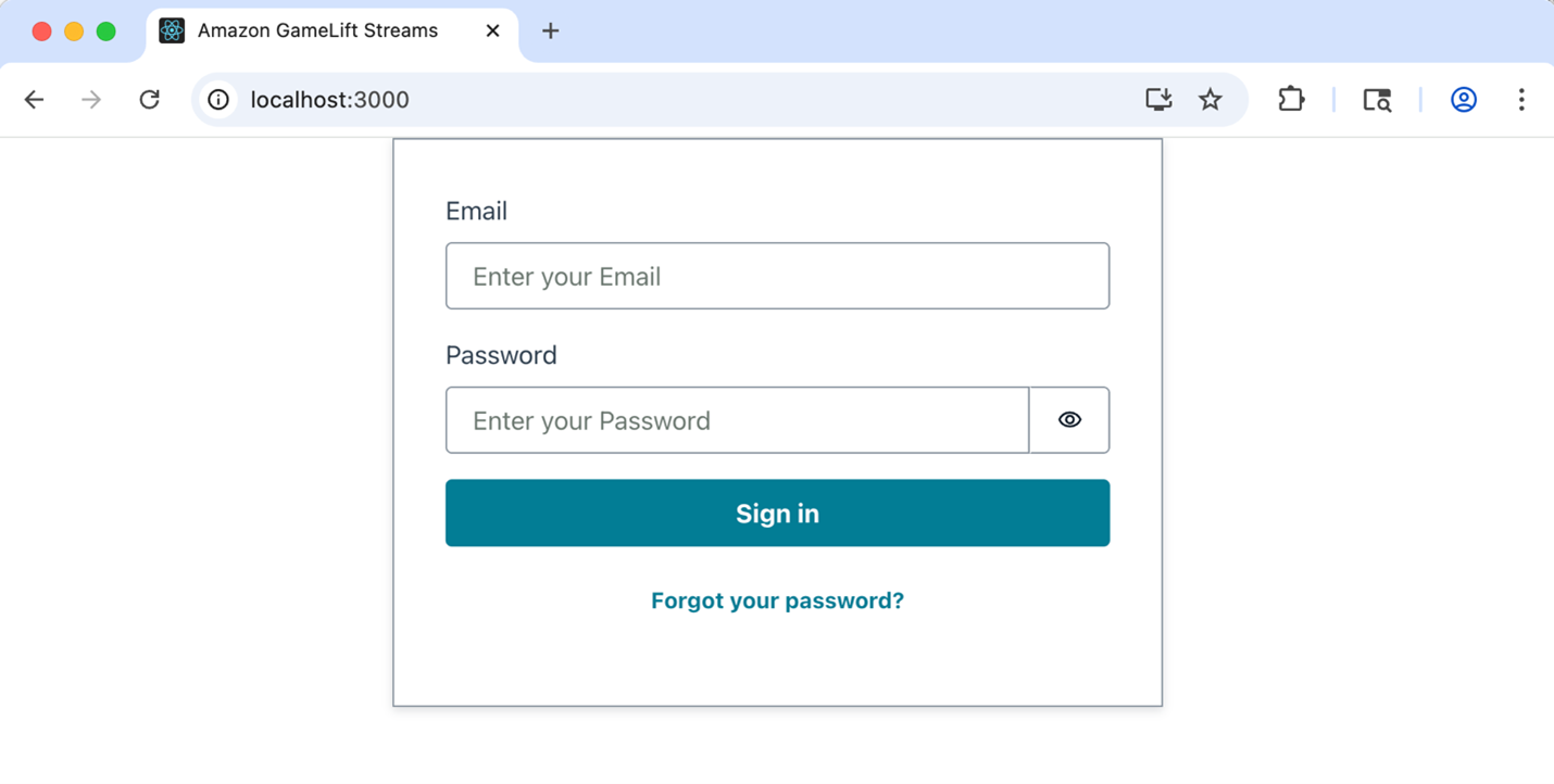 AWS Amplify Authenticator component within the sample solution frontend.