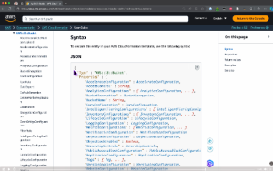 Screenshot showing a CloudFormation snippet containing Infrastructure as Code concepts.