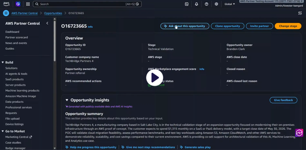 AWS Partner Central Agent Demo