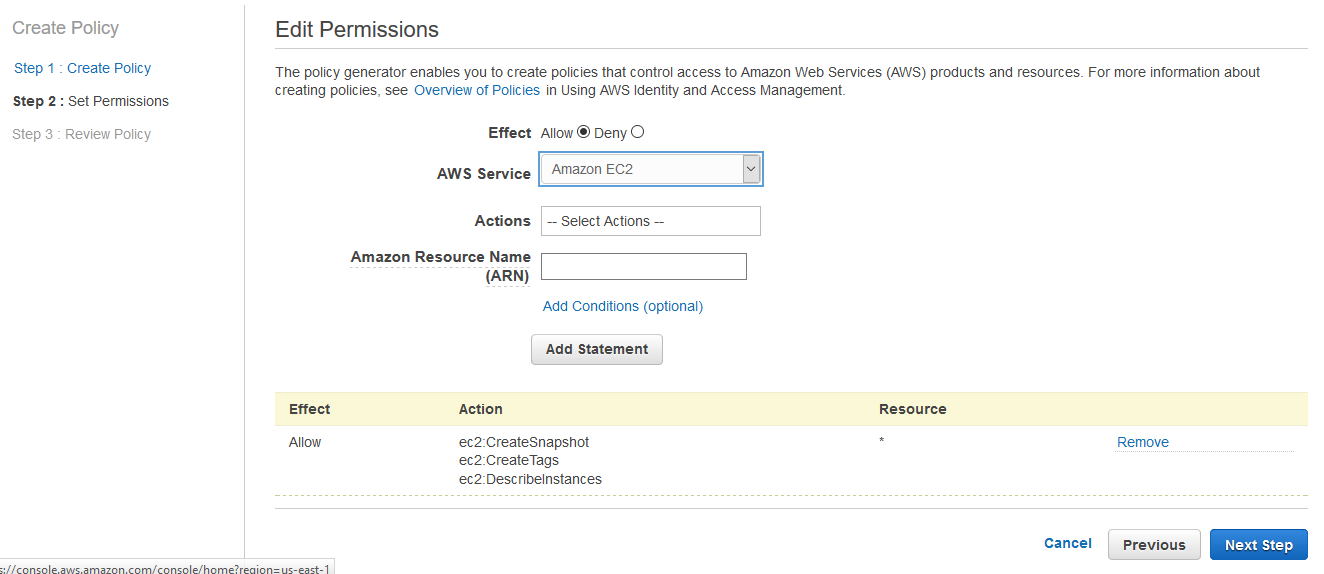 IAM permissions to take VSS-enabled EBS snapshots