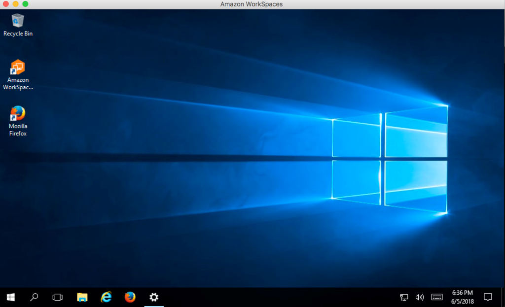 スクリーンショット – Amazon WorkSpaces デスクトップのサンプルビュー