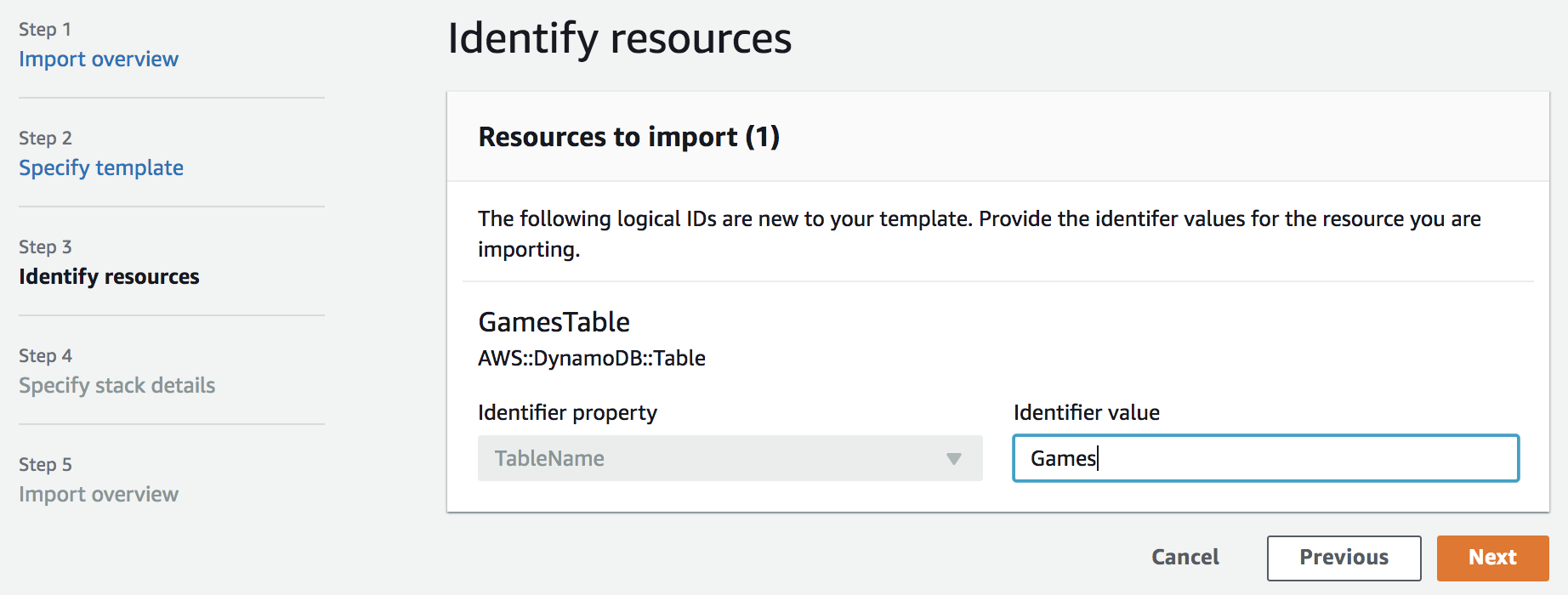 resource identifier selection