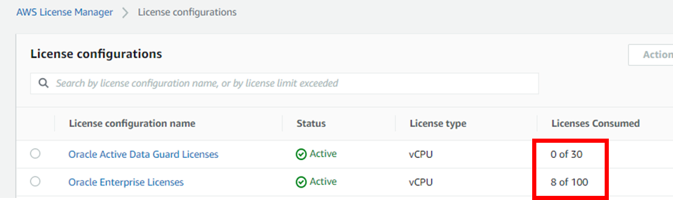 LM updates licenses consumed
