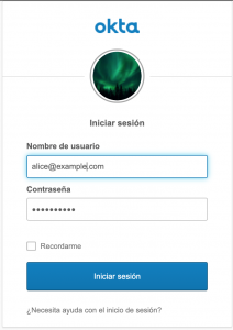 Figure 6: Okta login console