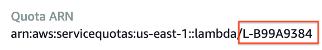 Lambda Service Quotas Code ARN
