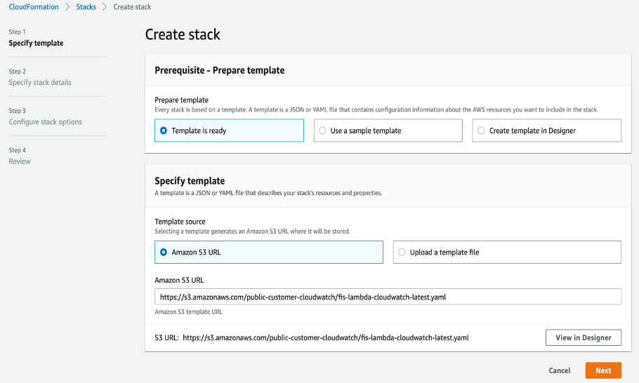 Create CloudFormation Stack 