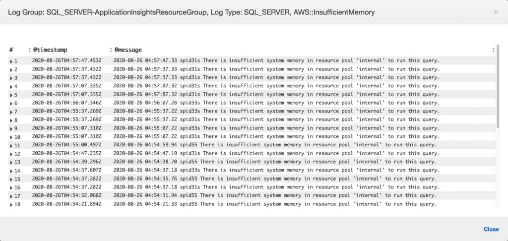 Error displayed in Log file