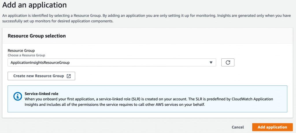 Adding an application to be monitored