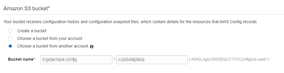 Figure 3: Create a bucket in the AWS Config console