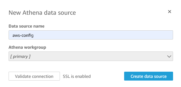Figure 4: New Athena data source