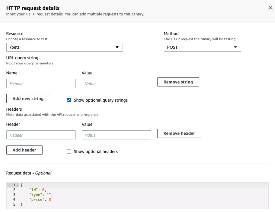 For the second HTTP step, /pets appears under Resource. &nbsp;Under Method, POST is displayed.