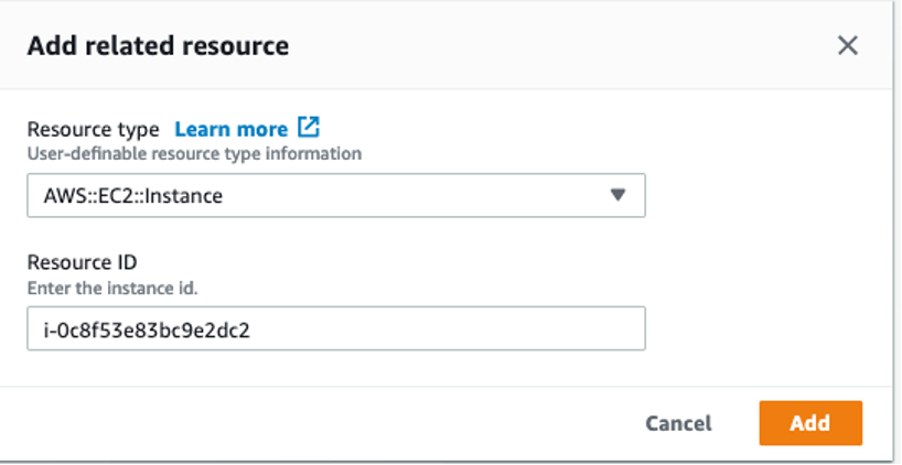 Configuring related resources in Create OpsItem