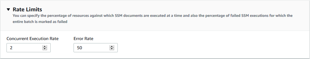 In Rate Limits, the Concurrent Execution Rate and Error Rate fields are set as described in the post.