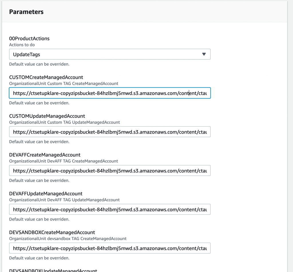 The end user uses serivce catalog to change the tag values