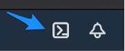 Click on the ChloudShell icon in the console.