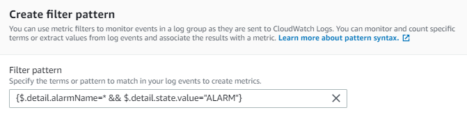 Specify the filter pattern
