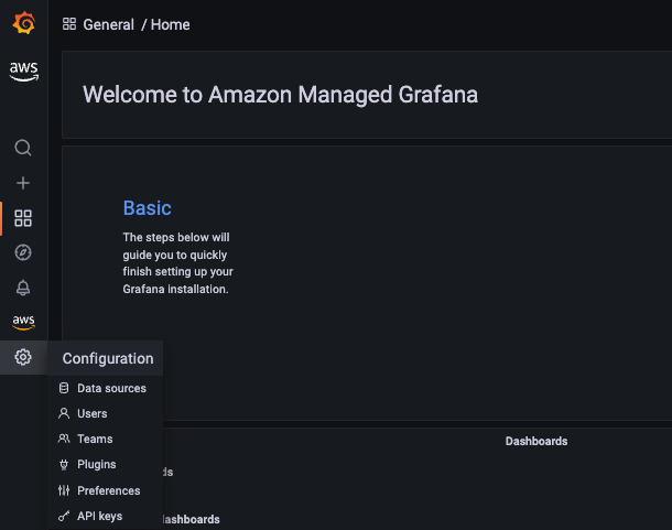 Datasource information on Amazon Managed Grafana