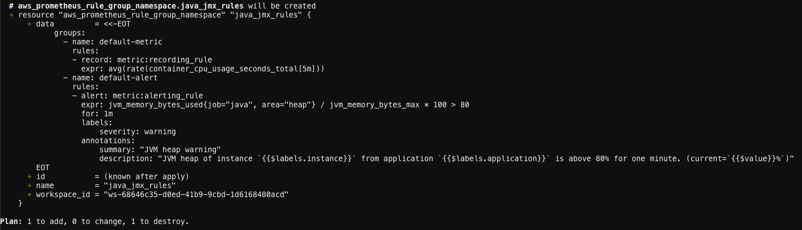  Figure 8. Terraform plan
